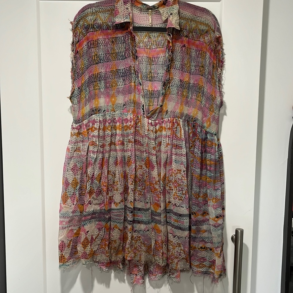 Free people plaid sheet tunic